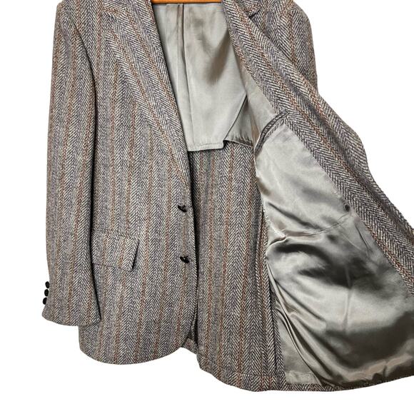 Vintage Harris Tweed Size 42R Wool 2 Button Blazer Sport Coat Jacket Classic - Picture 6 of 15